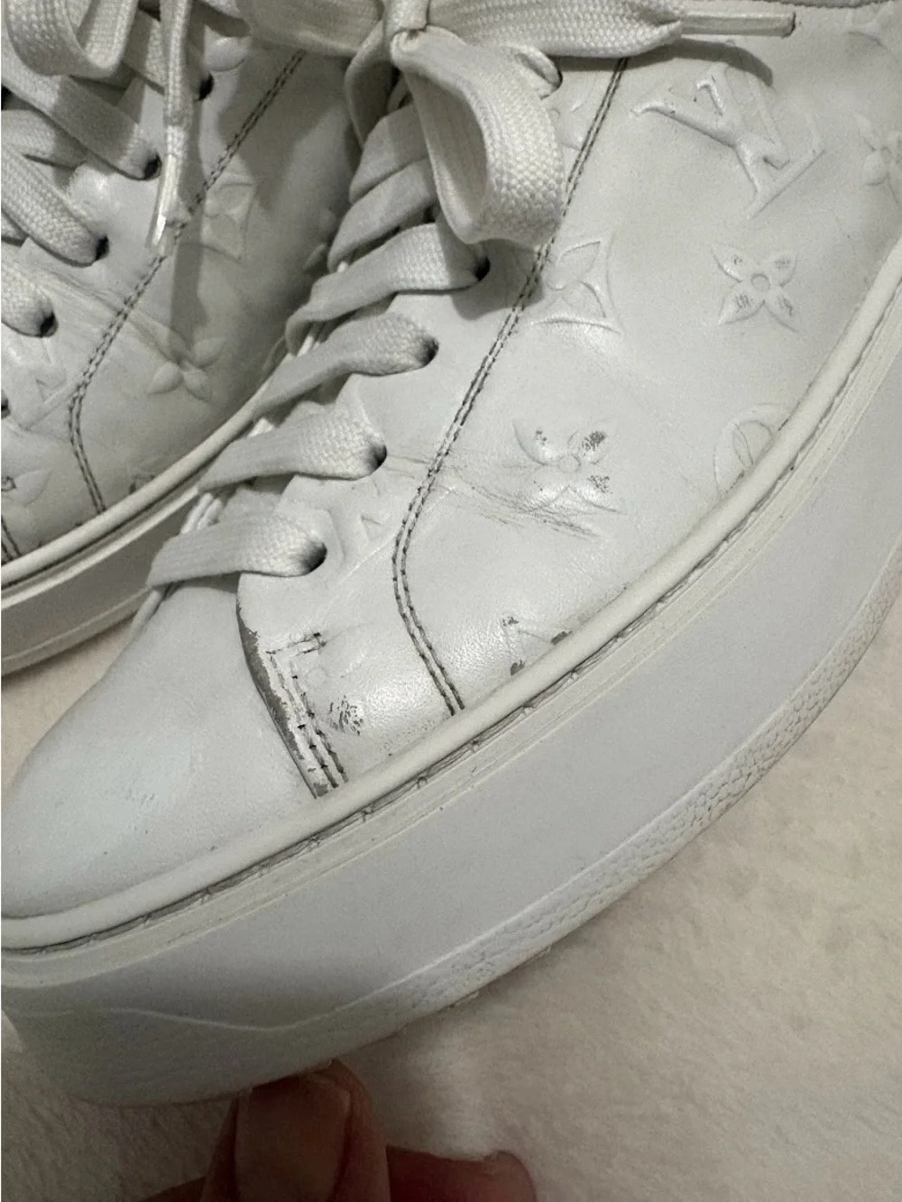 Louis Vuitton Time Out Sneakers with Brown Heel Tab